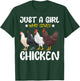 Just A Girl Who Loves Chickens Farm Lover Cute Chicken Buffs T-Shirt - T-Shirt | Forest
