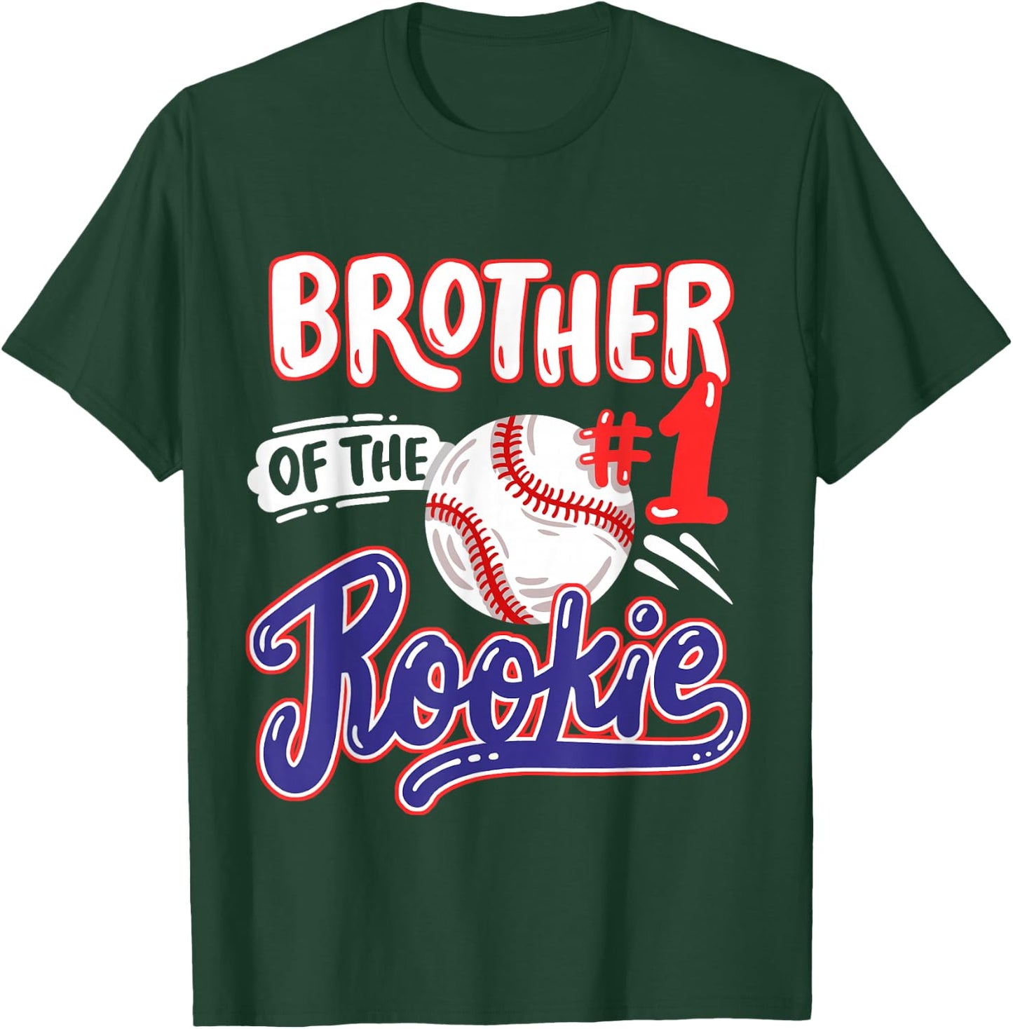 Brother of Rookie 1st Baseball Birthday Party Theme Matching T-Shirt - T-Shirt | Forest