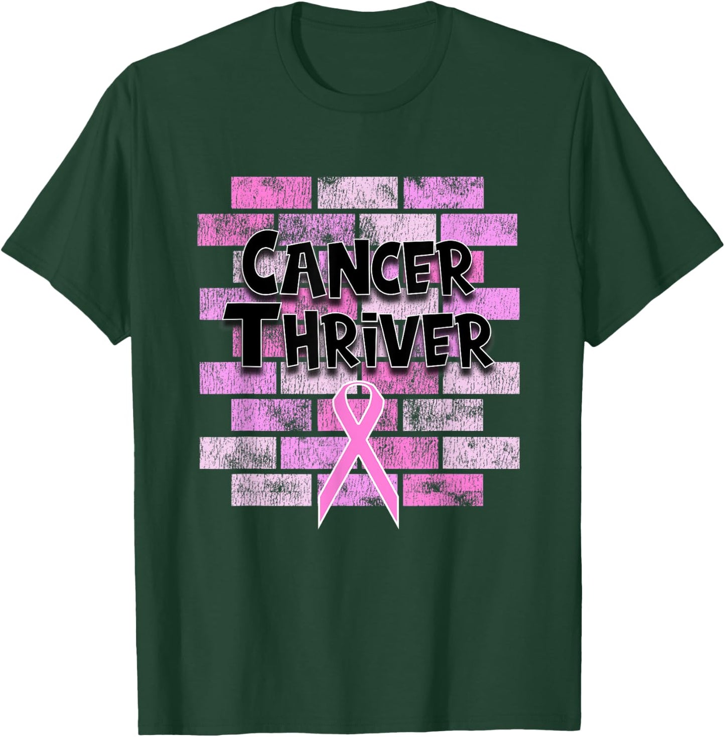 Breast Cancer Awareness Thriver Survivor Pink Ribbon T-Shirt - T-Shirt | Forest