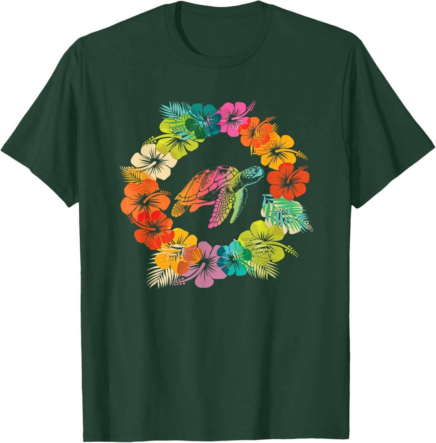 Hawaiian Sea Turtle Lover Ocean Hawaii Sea Animal Tropical T-Shirt - T-Shirt | Forest