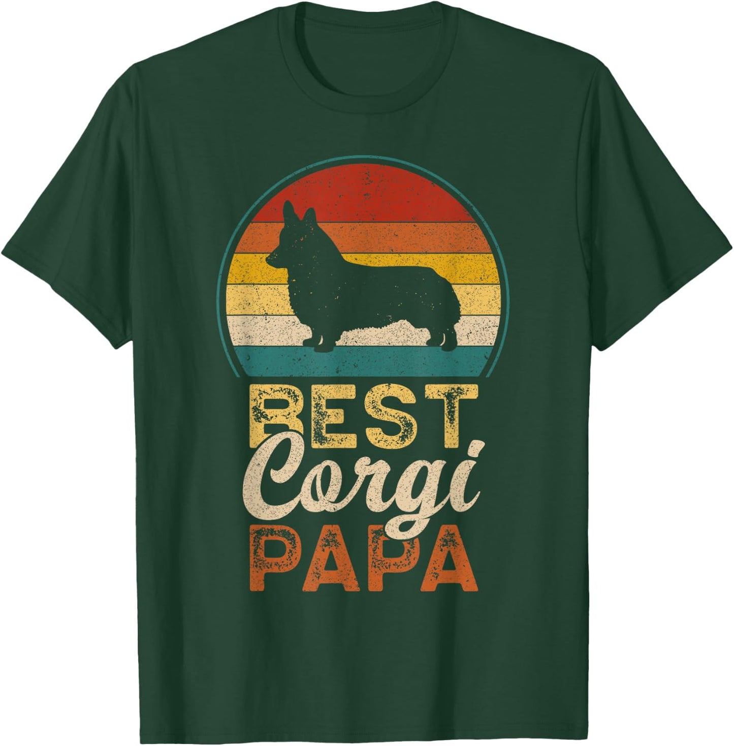 Best Corgi Papa, Father's Day, Dad, Welsh Corgi Grandpa T-Shirt - T-Shirt | Forest