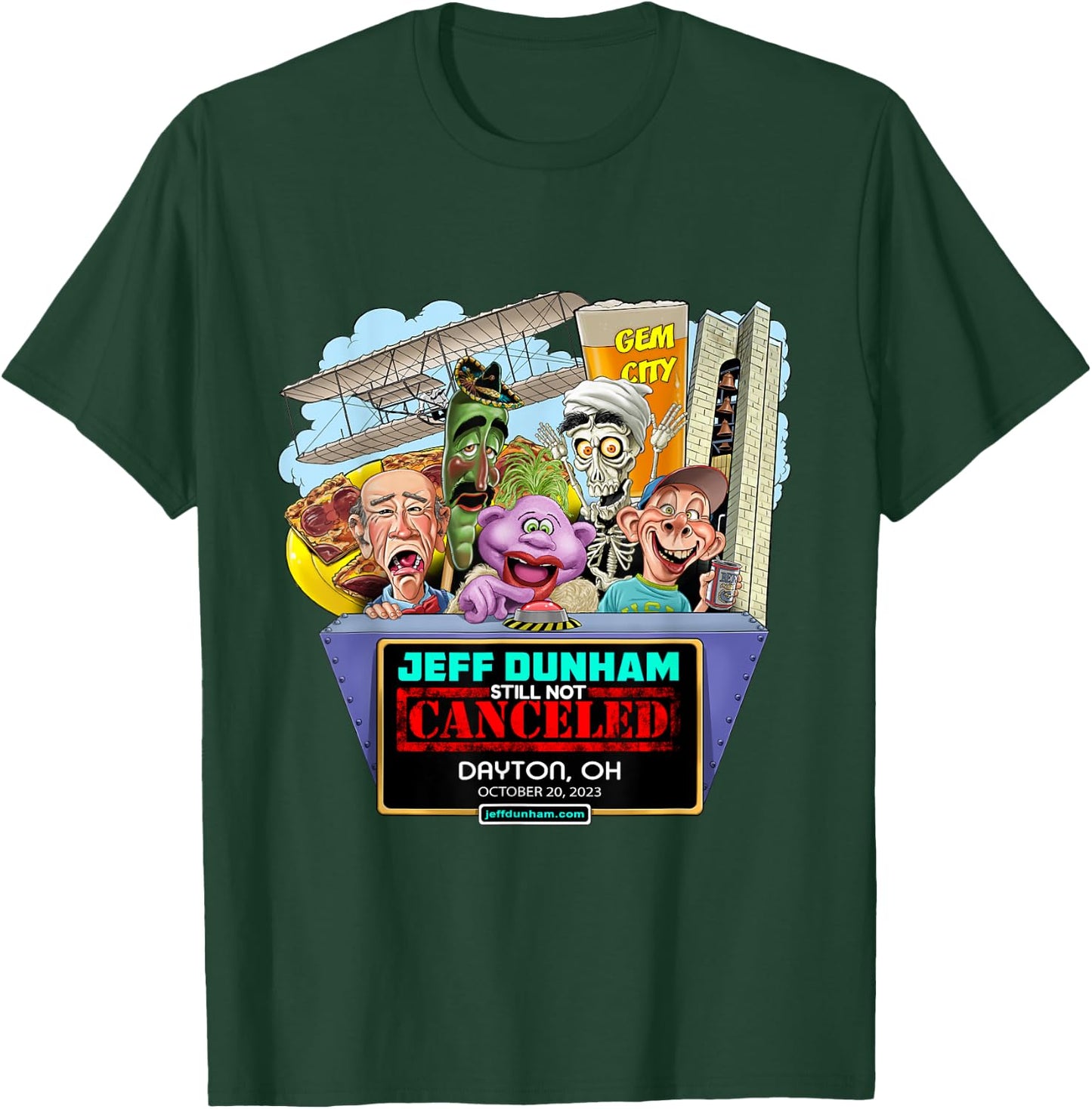 Jeff Dunham Dayton, OH (2023) T-Shirt - T-Shirt | Forest