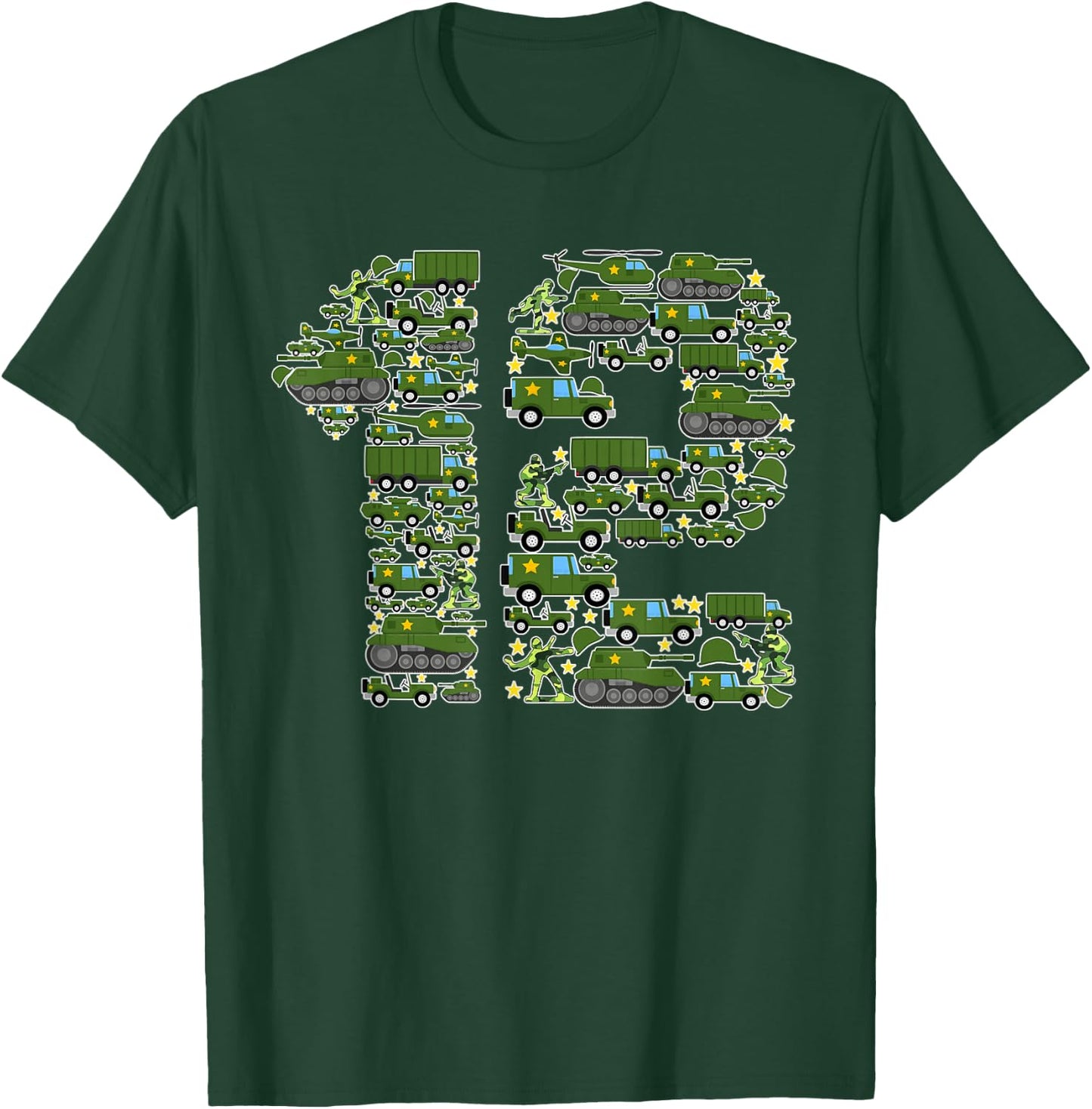 12th Birthday Shirt Boy Soldier 12 Year Old Military Themed T-Shirt - T-Shirt | Forest