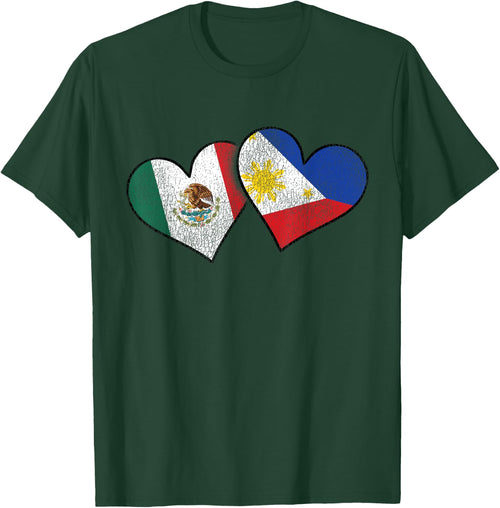 Mexican Filipino Love Mexico Philippines Flag Hearts