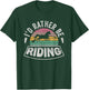 Horse Rider Retro I'd Rather Be Riding Horse Girl Kid Gift T-Shirt - T-Shirt | Forest