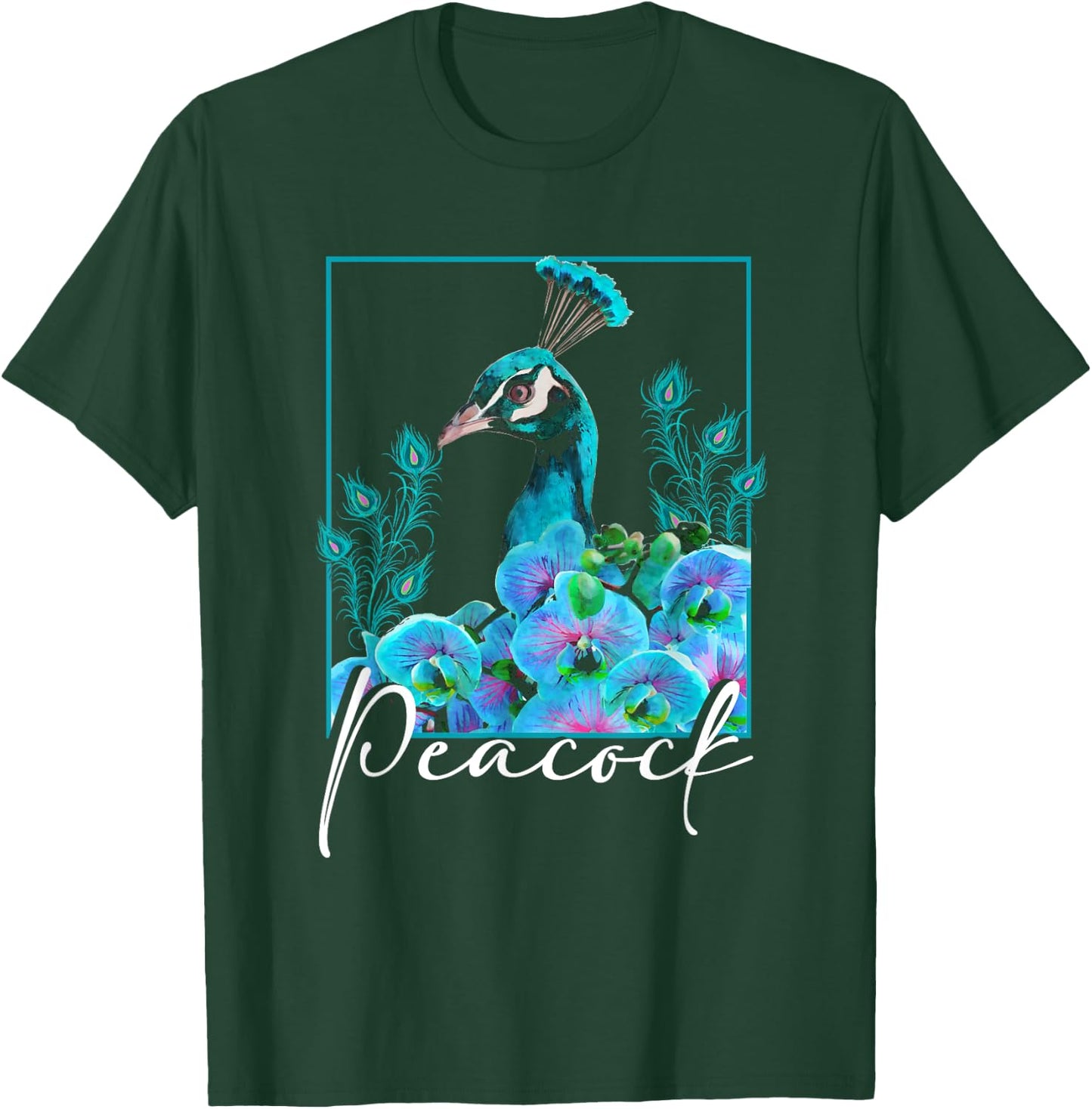 Beautiful Peacock | Bird Lover | Peacock Feathers T-Shirt - T-Shirt | Forest