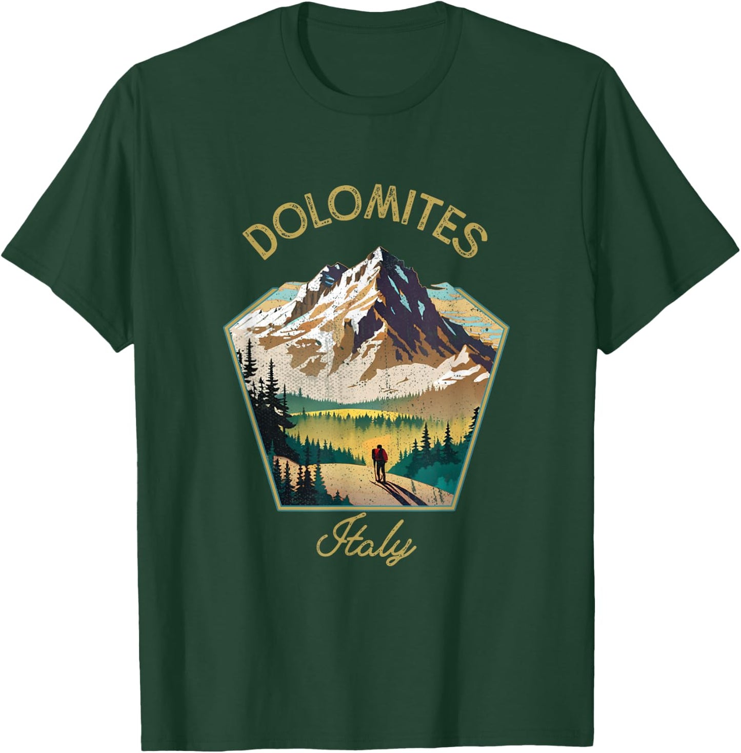 Dolomites Retro Clothing - Dolomites Souvenir T-Shirt - T-Shirt | Forest