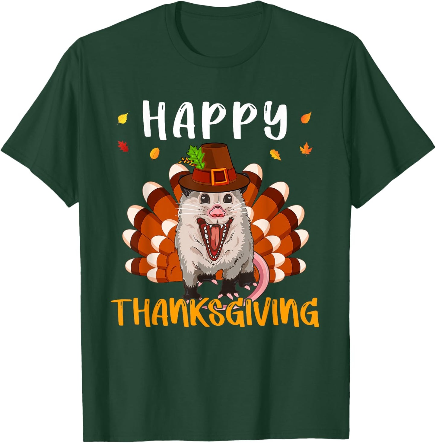 Thanksgiving Possum As Turkey Matching Kid Toddler Family T-Shirt - T-Shirt | Forest