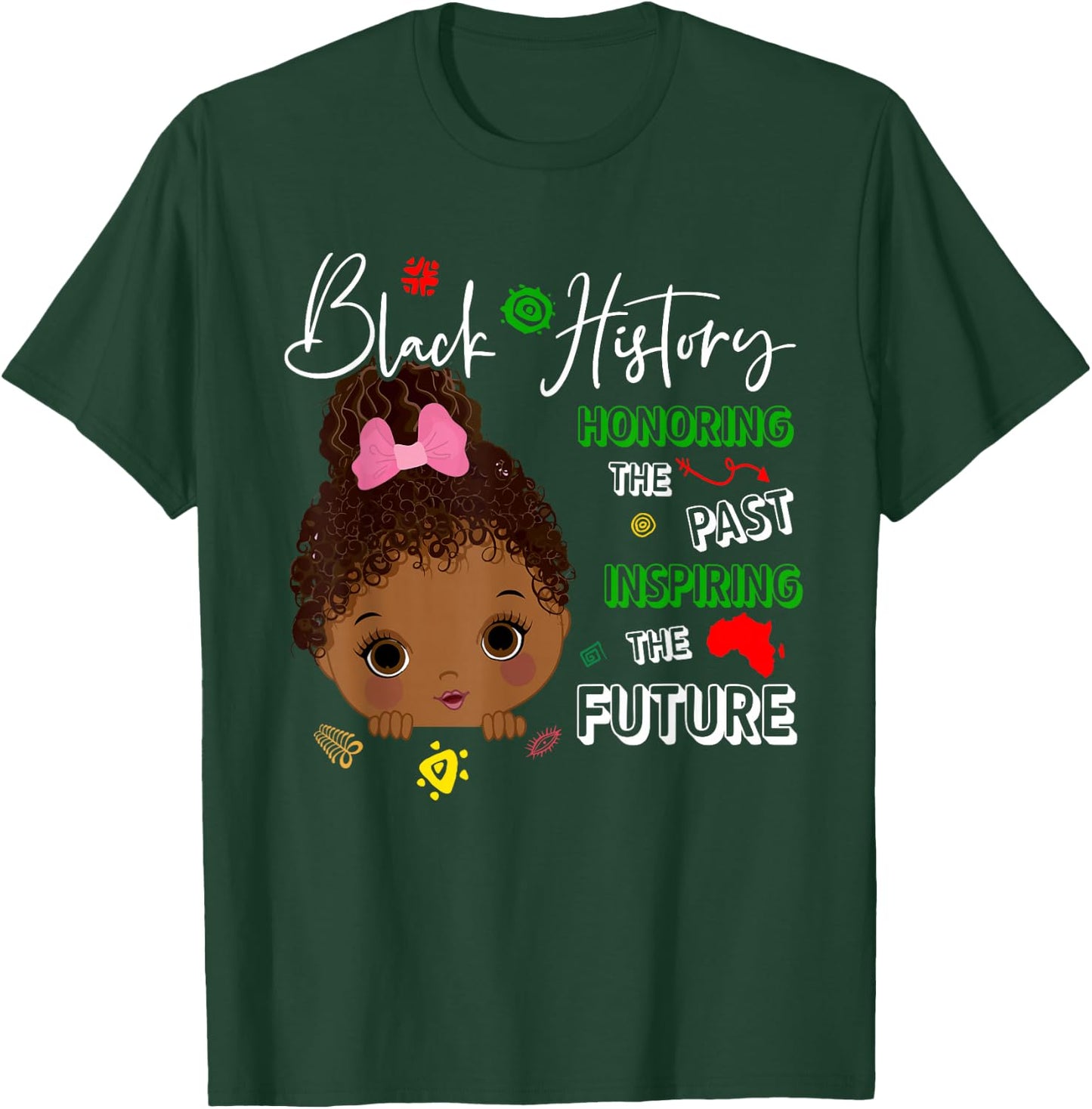 Honoring Past Black History African American Kids Girl T-Shirt - T-Shirt | Forest