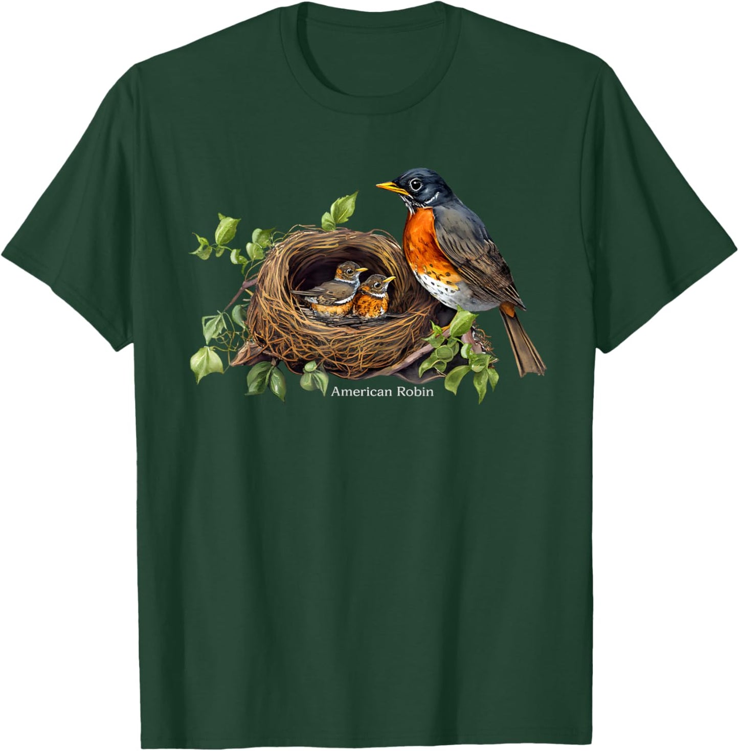 Backyard Bird Watching Watchers American Robin Birder T-Shirt - T-Shirt | Forest