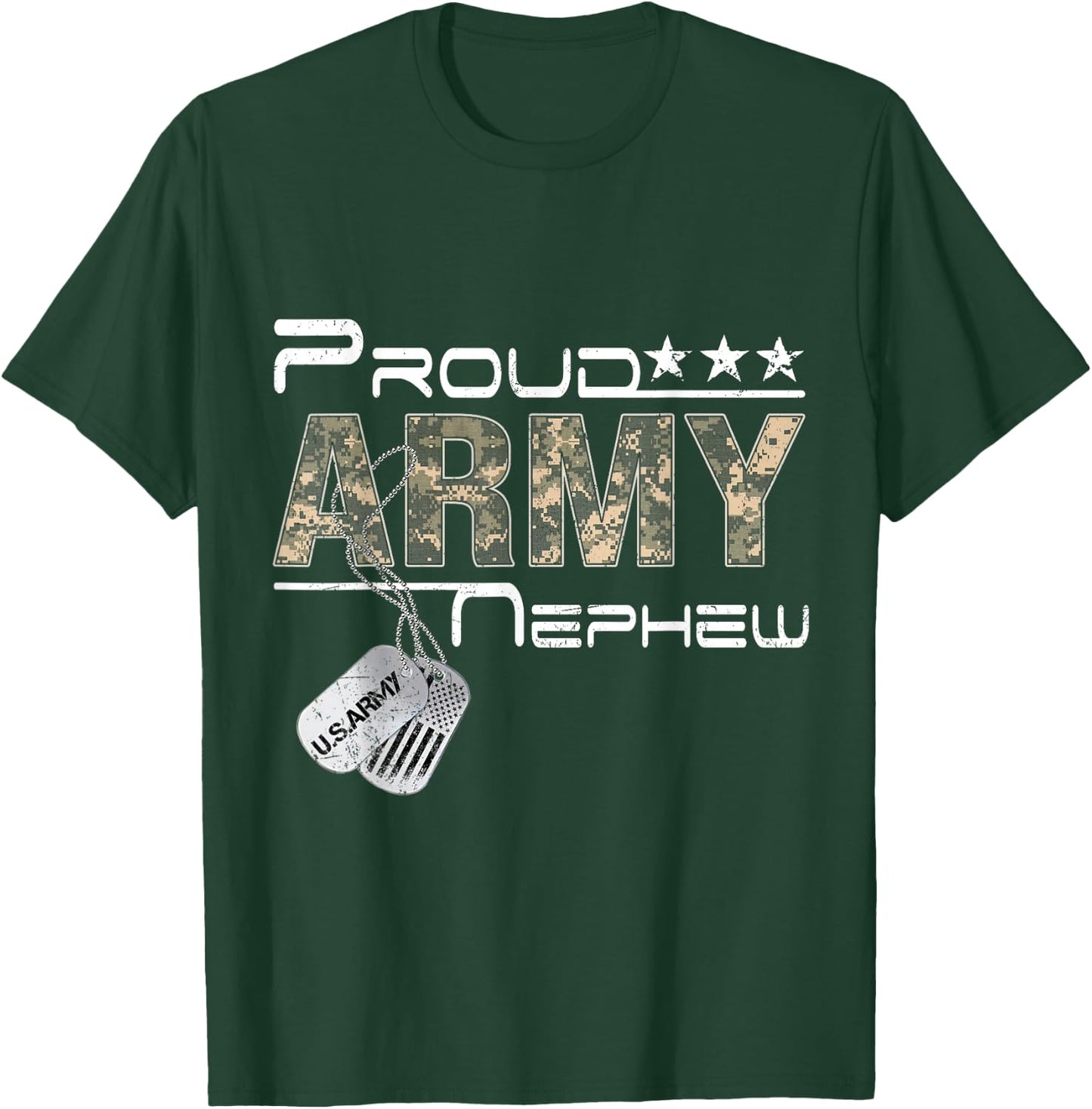 Proud Army Nephew Army Graduation Nephew US Army Nephew Gift T-Shirt - T-Shirt | Forest