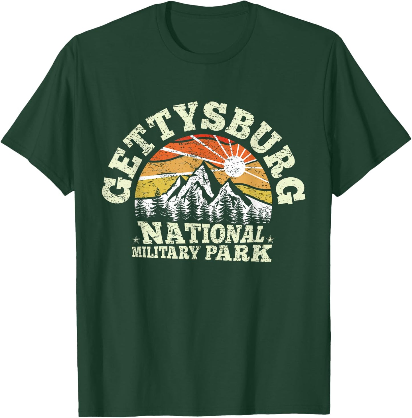 Retro US Baltimore 1895 Gettysburg National Military Park T-Shirt - T-Shirt | Forest