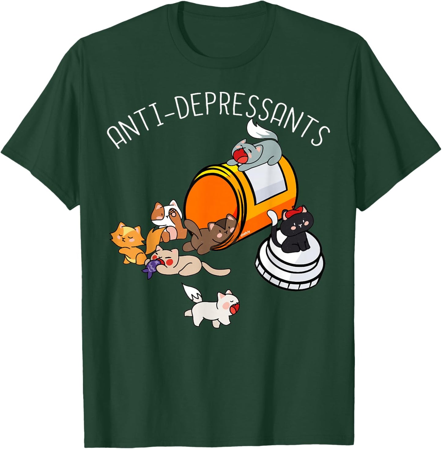 Medicine For Happiness Kittens Antidepressants Cats Costume T-Shirt - T-Shirt | Forest
