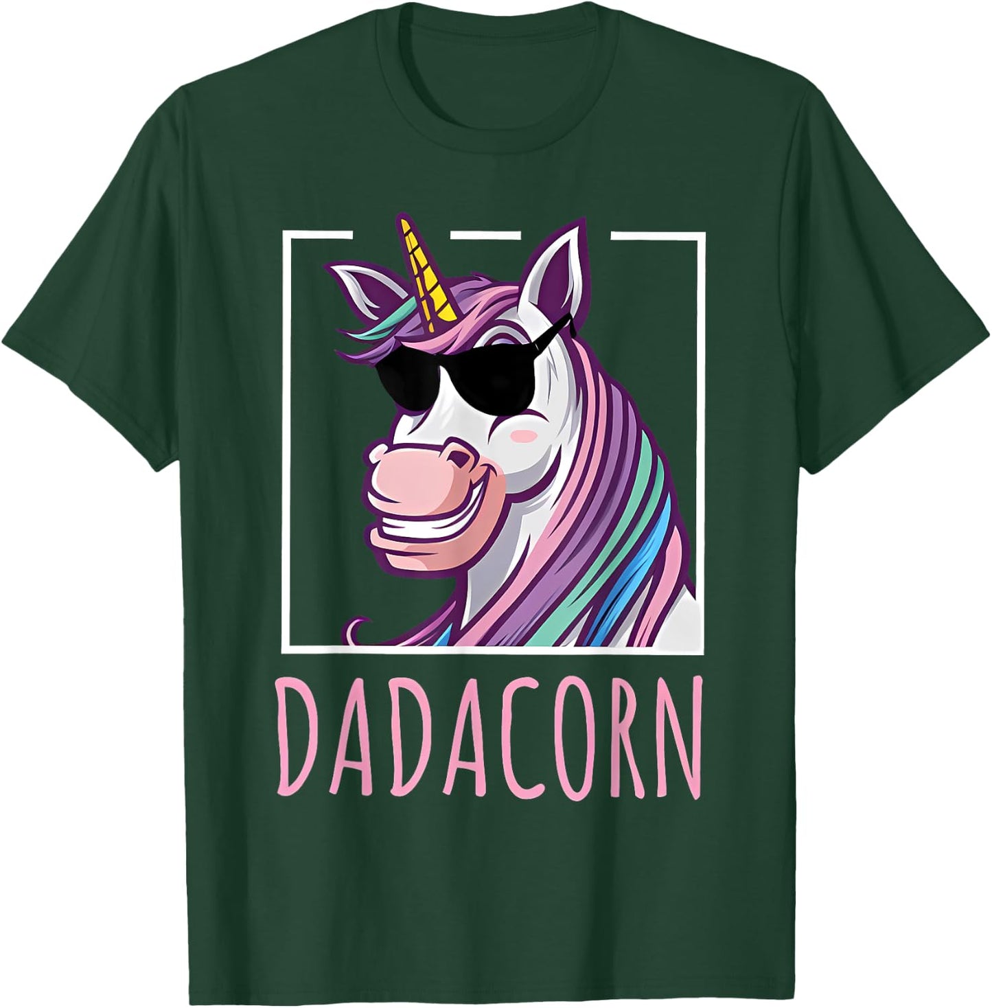Fathers Day Gift Unicorn Dad Shirt Funny Dadacorn Men T-Shirt - T-Shirt | Forest