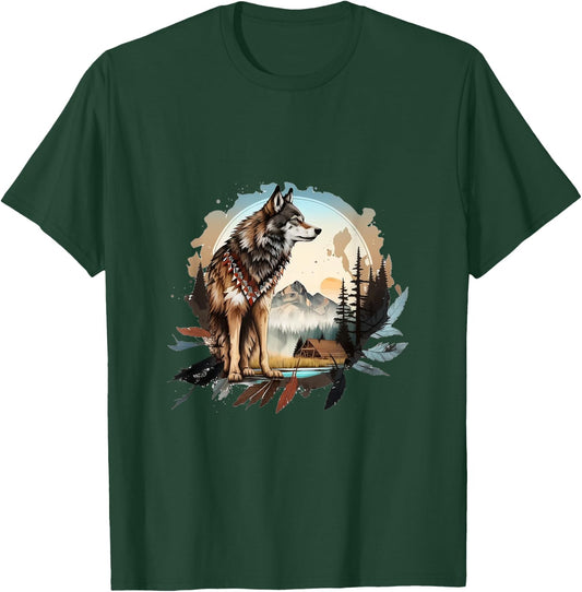 The Mountain Native Wolf Spirit T-Shirt - T-Shirt | Forest