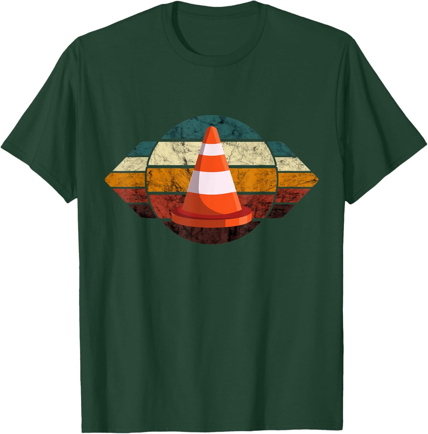 Traffic Cone Costume Retro Safety Cone Vintage Traffic Cone T-Shirt - T-Shirt | Forest