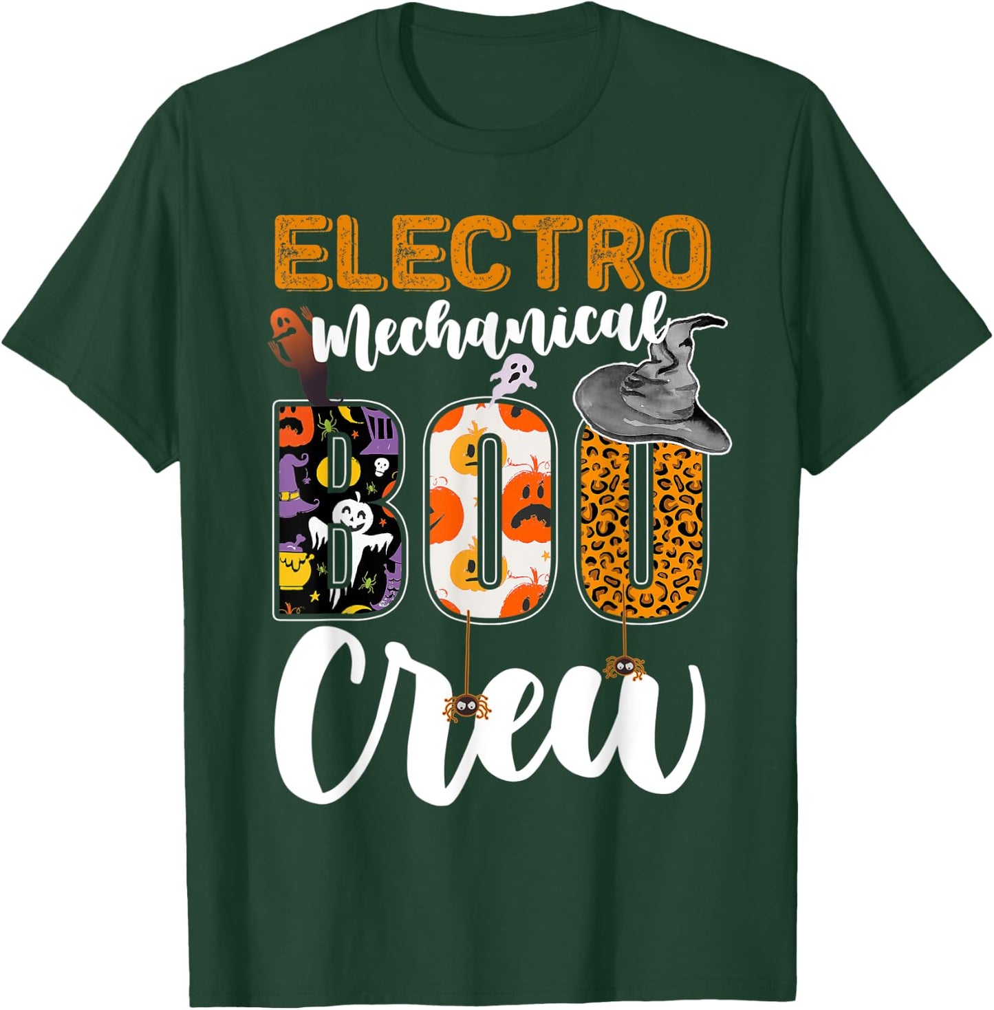 Electro-mechanical Boo Crew Halloween Matching Tech T-Shirt - T-Shirt | Forest