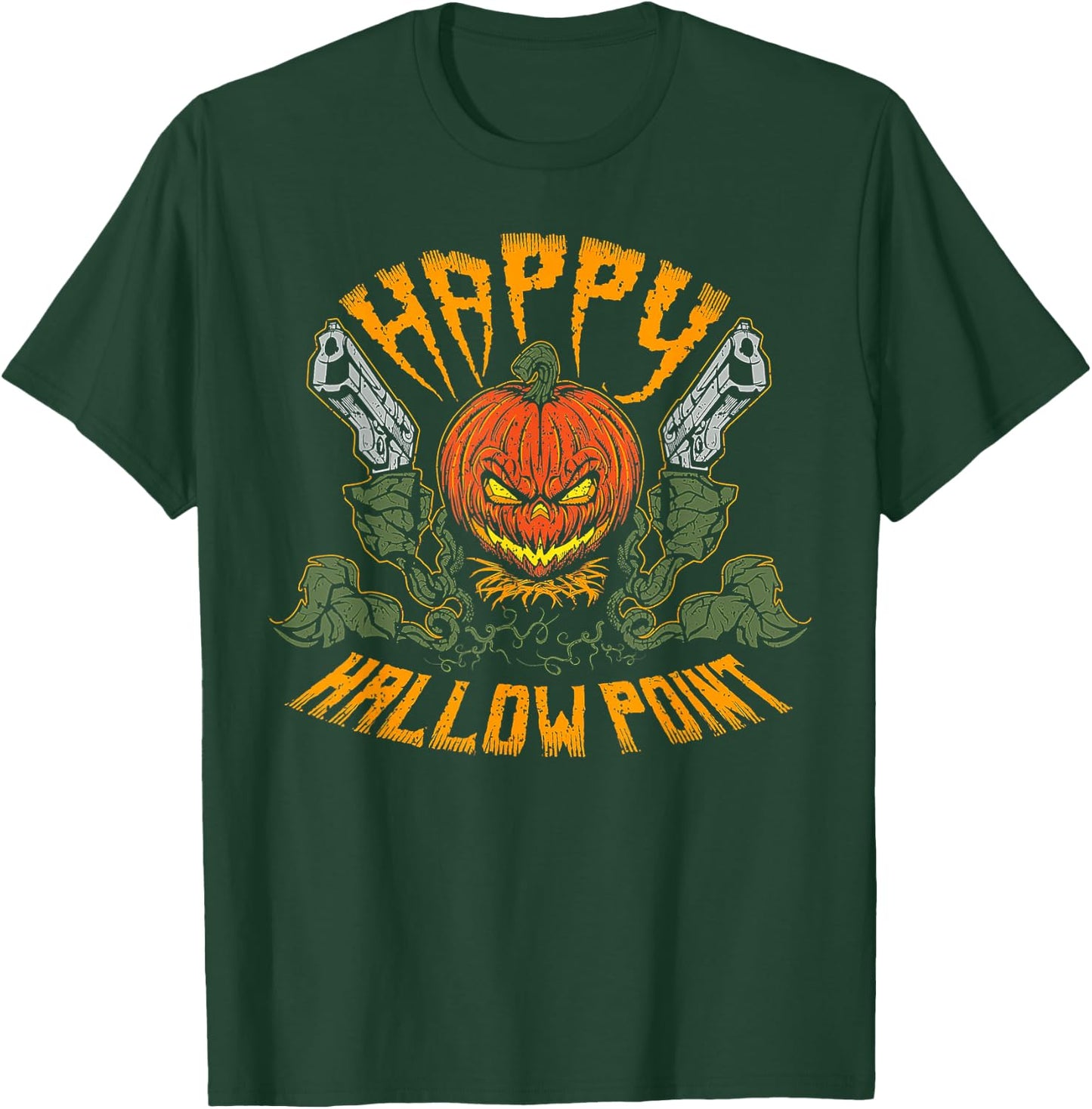 Happy Hallow Point Pumpkin Gun T-Shirt - T-Shirt | Forest