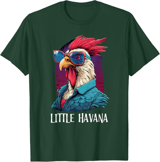 Little Havana Cuban Style, Funny Rooster 305 Miami Souvenir T-Shirt - T-Shirt | Forest