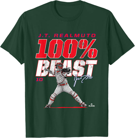 100% Beast JT Realmuto Philadelphia MLBPA T-Shirt - T-Shirt | Forest