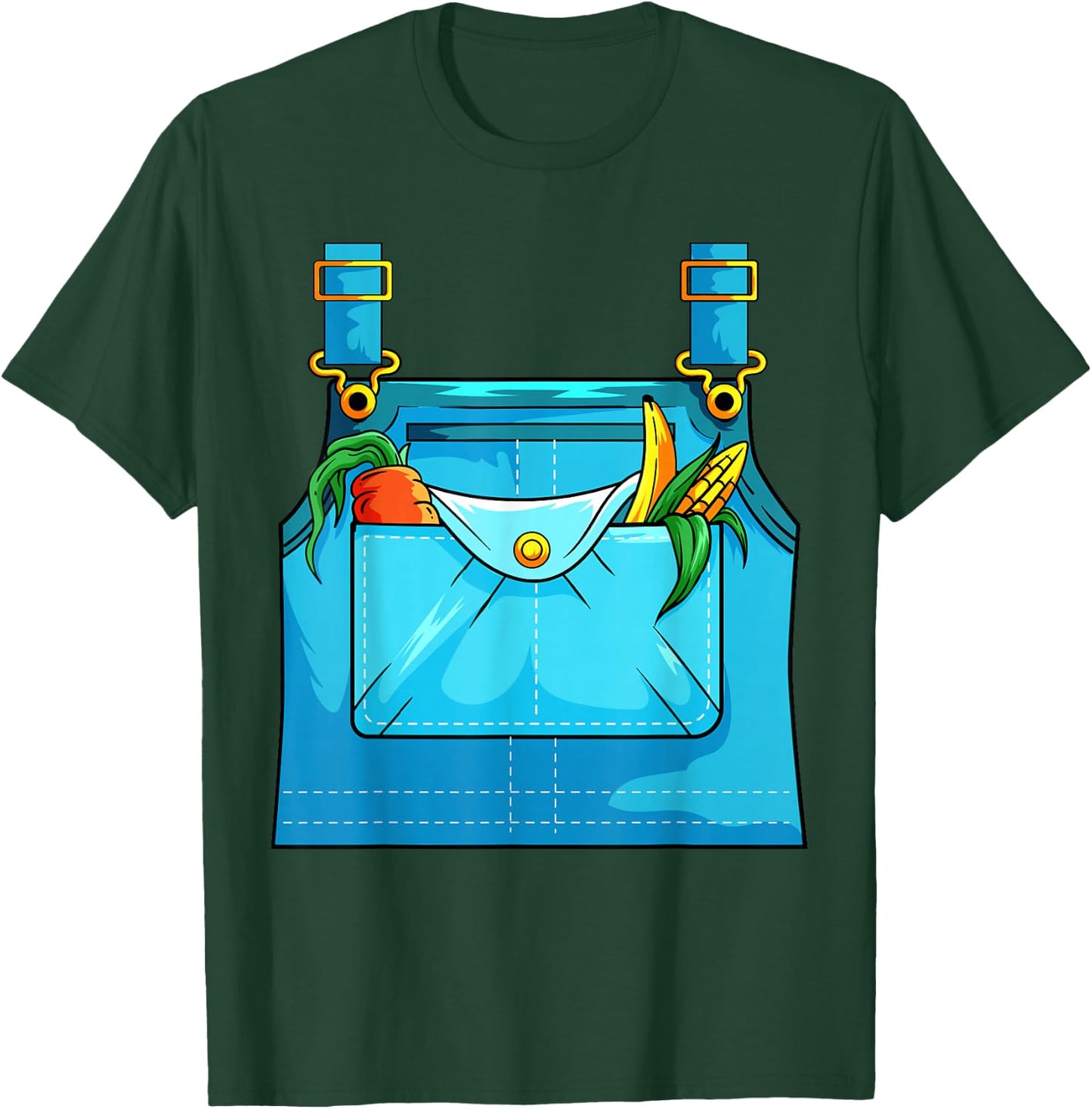 Easy Halloween Outfit Women Kids Farmer Costume T-Shirt - T-Shirt | Forest