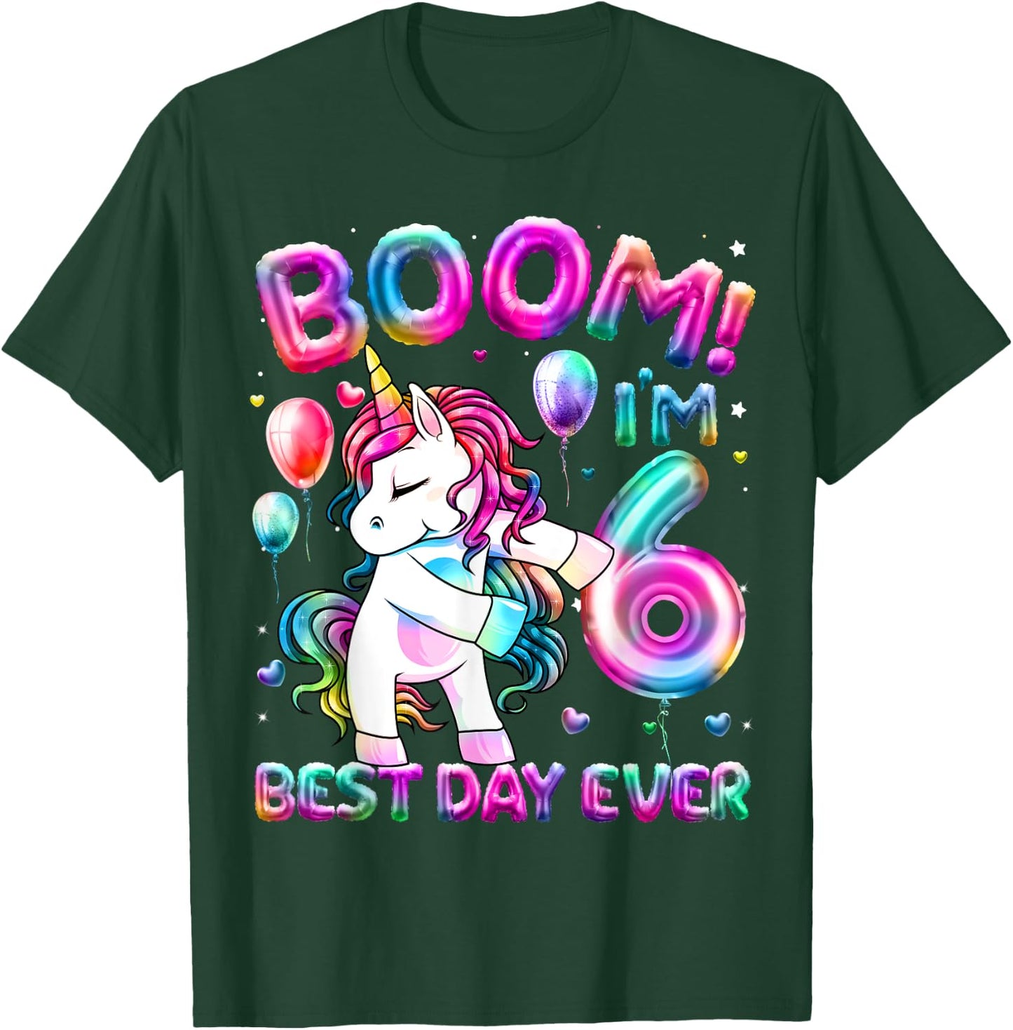 6 Years Old Flossing Unicorn Gifts 6th Birthday Girl Party T-Shirt - T-Shirt | Forest