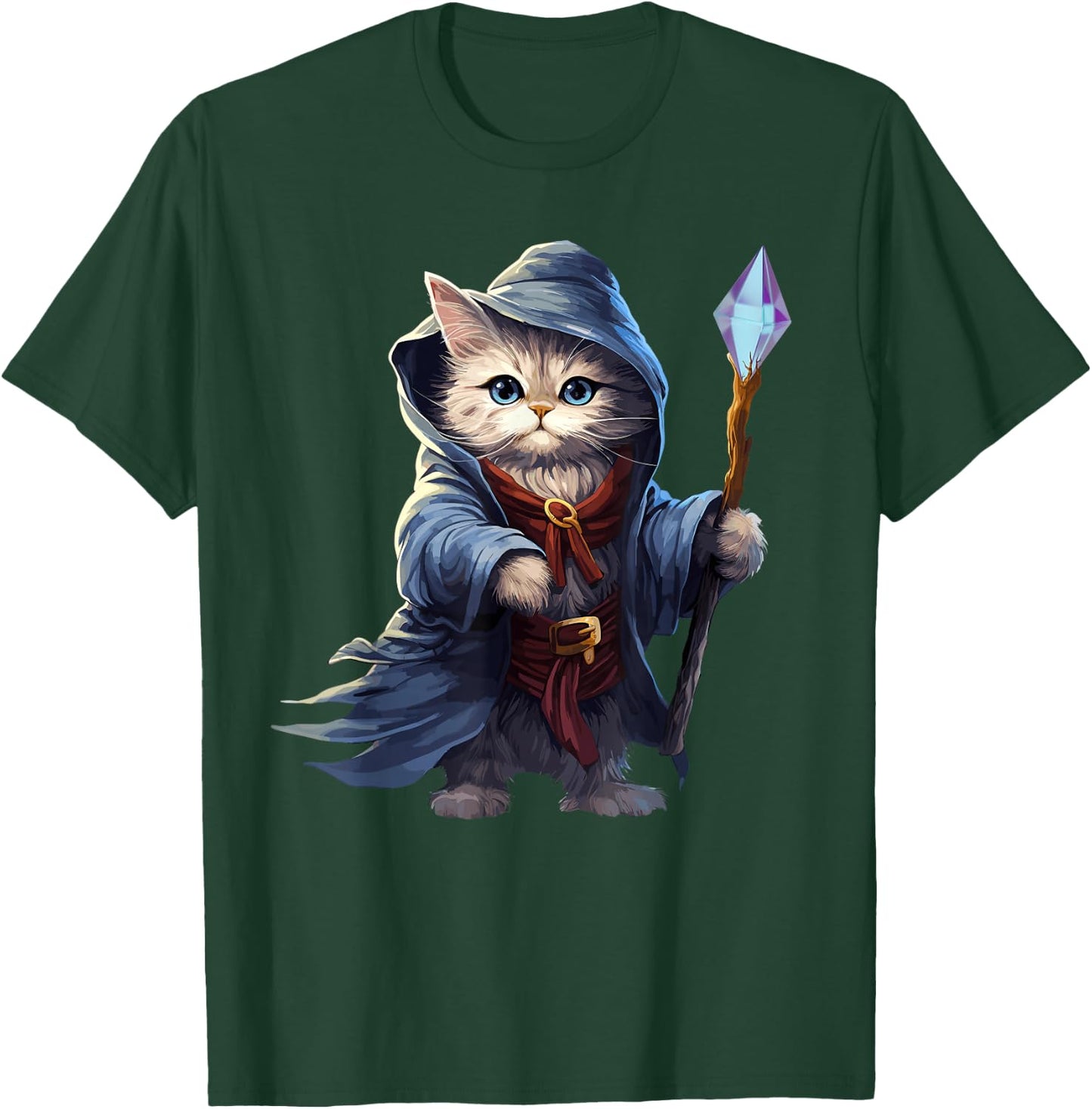 Wizard Cat, Funny Cat Wizard T-Shirt - T-Shirt | Forest