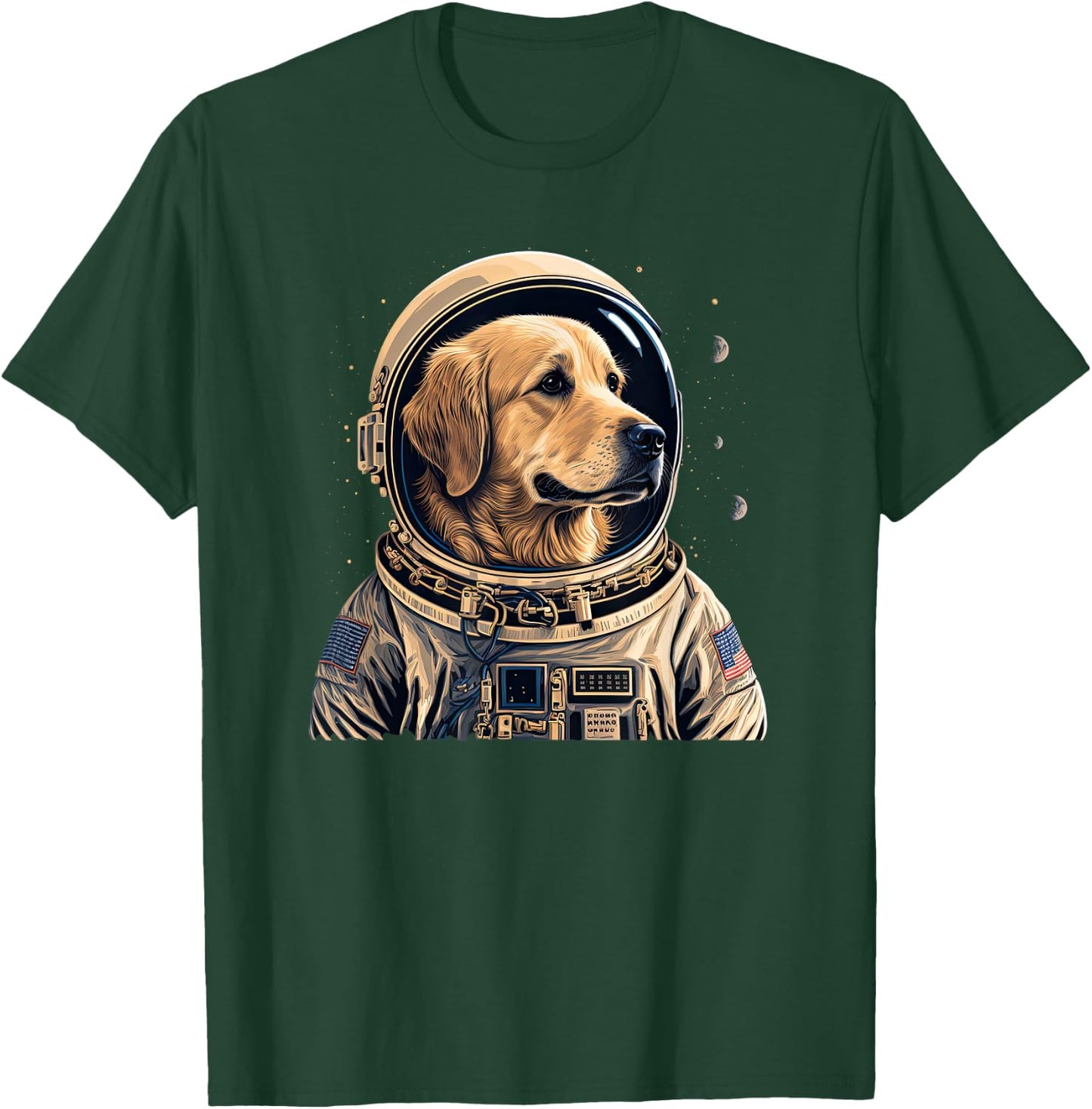 Funny Golden Retriever Astronaut in the space T-Shirt - T-Shirt | Forest