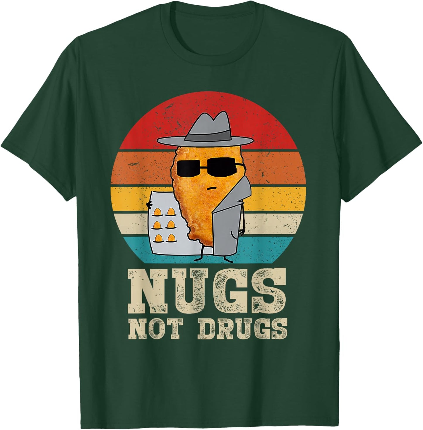 Funny Chicken Nuggets - Nugs Not Drugs Vintage T-Shirt - T-Shirt | Forest
