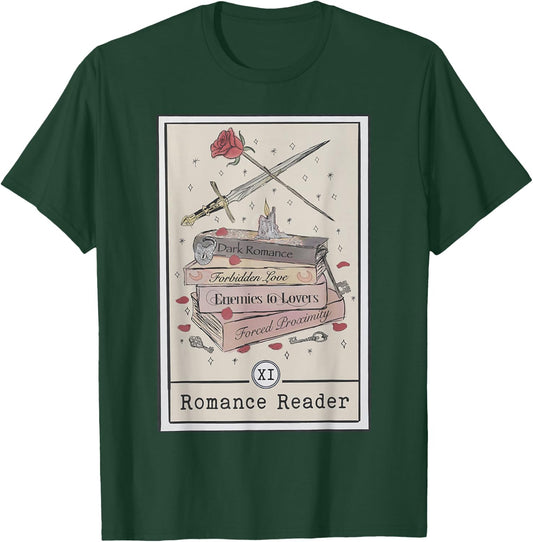 Dark Romance Reader Tarot Card Bookish Smut Reader Smutty T-Shirt - T-Shirt | Forest