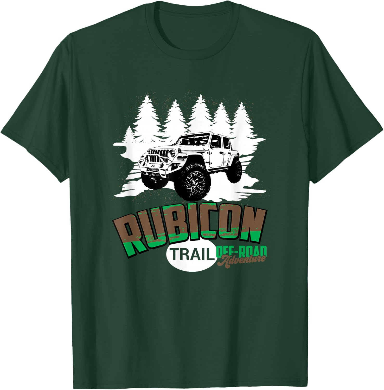 Rubicon Trail- 4x4 Off-road SUV California Outdoor Trail T-Shirt - T-Shirt | Forest