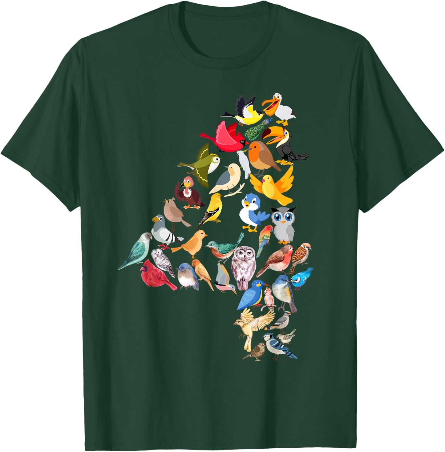 Kids 4th Birthday Birds Themed 4 Year Old Boys Bird Lover T-Shirt - T-Shirt | Forest