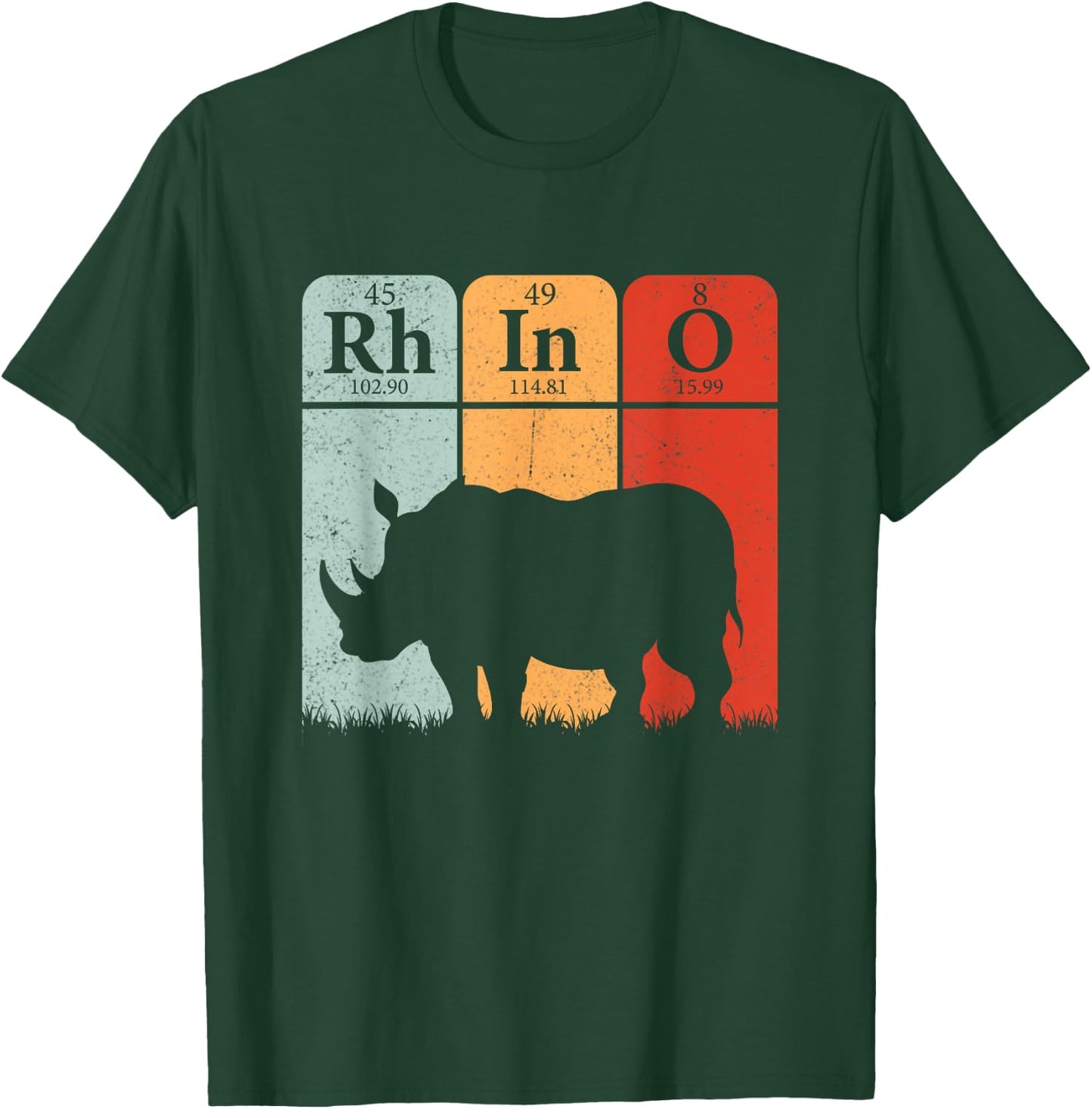 Hippo Chemistry Periodic Table Elements Rhinoceros Lover T-Shirt - T-Shirt | Forest