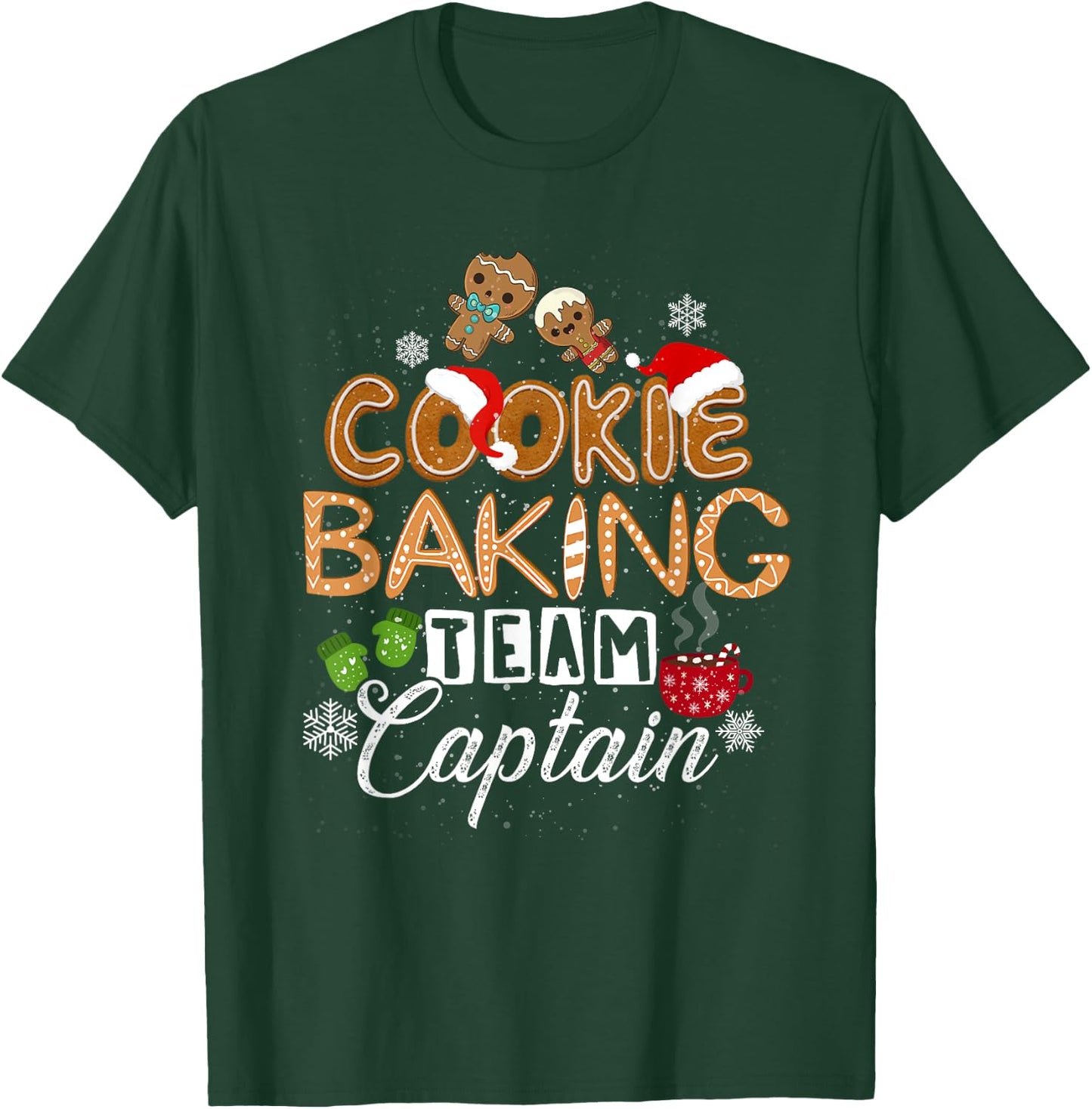 family winter santa Christmas cookie baking team captain T-Shirt - T-Shirt | Forest