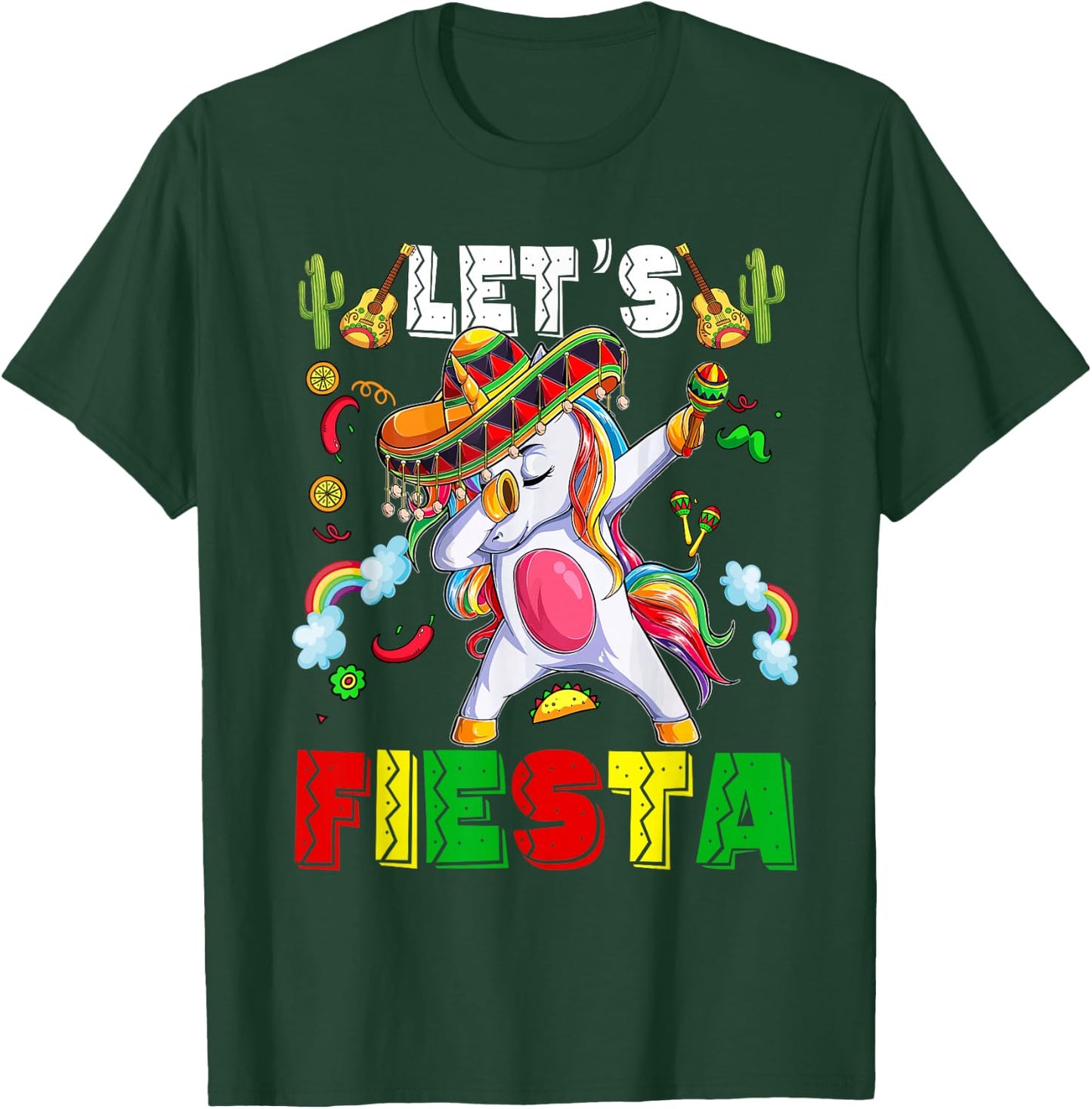 Lets Fiesta-Shirt Cinco De Mayo Funny Mexican Women Kid Girl T-Shirt - T-Shirt | Forest