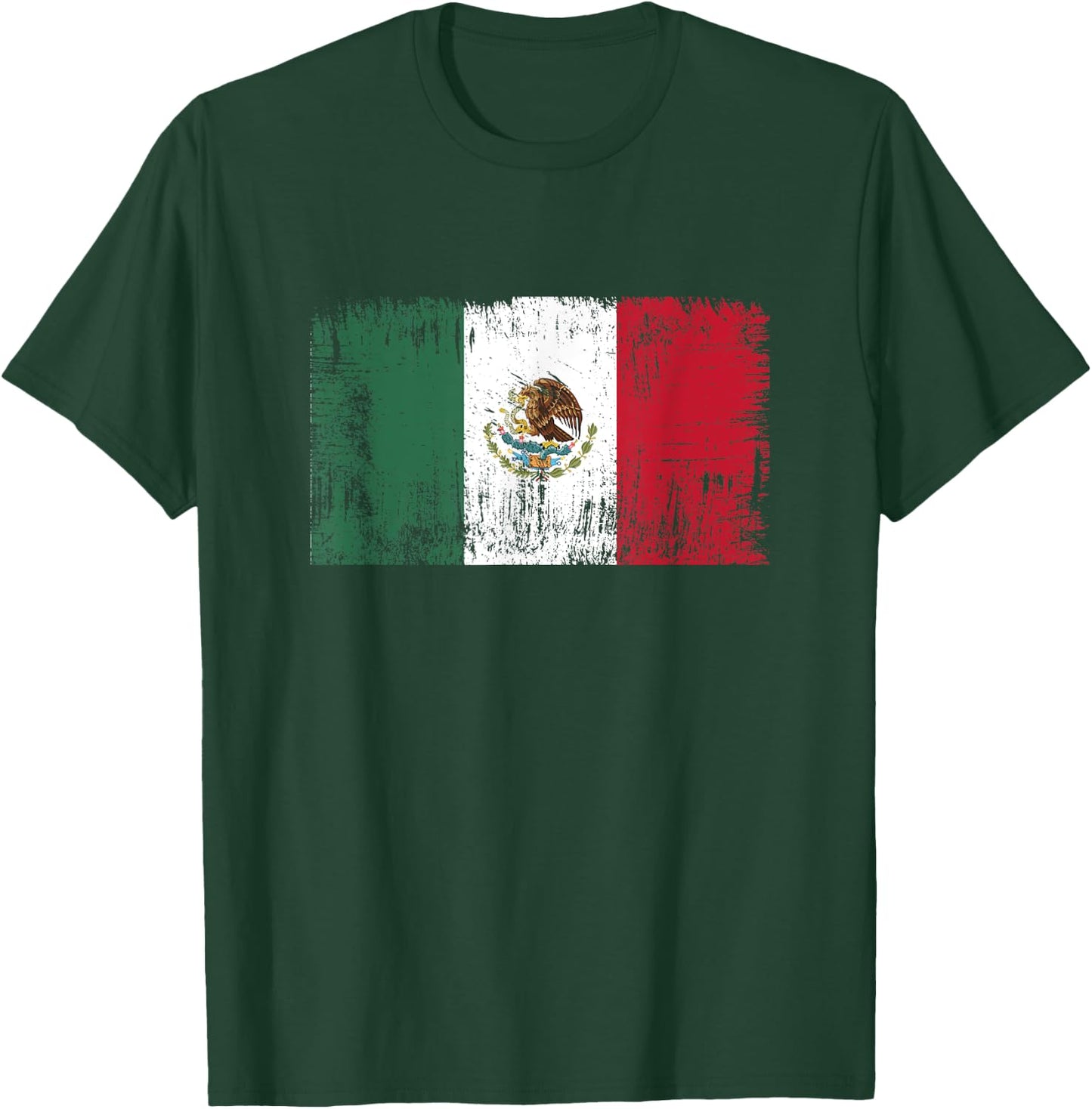 Vintage Mexican Banner Fan Mexico Flag Retro T-Shirt - T-Shirt | Forest