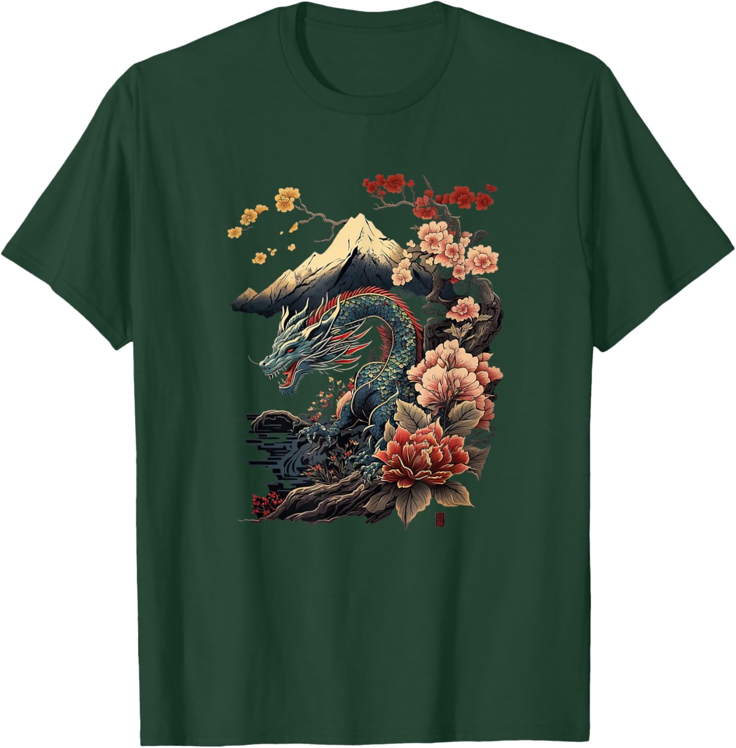 Japanese Aesthetic Dragon japanese art Japan Tattoo T-Shirt - T-Shirt | Forest