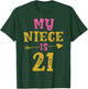 Hearts 21st Bday For Niece From Aunt Uncle T-Shirt - T-Shirt | Forest