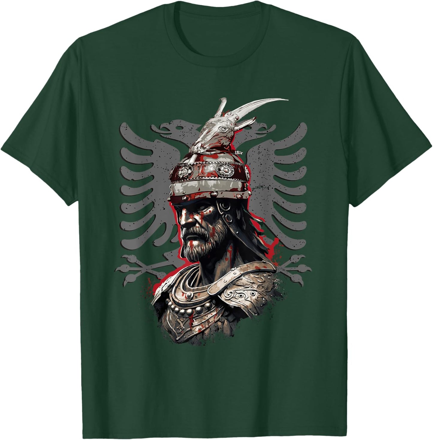 Skanderbeg Albanian National Hero Eagle Kosovo Albanian T-Shirt - T-Shirt | Forest