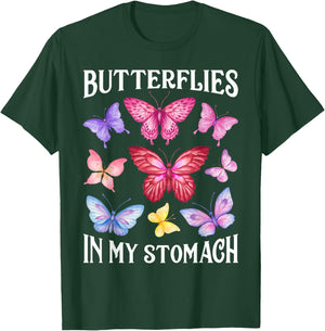 Butterflies In My Stomach Funny Butterfly Lovers Cute Insect T-Shirt - T-Shirt | Forest