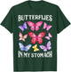 Butterflies In My Stomach Funny Butterfly Lovers Cute Insect T-Shirt - T-Shirt | Forest