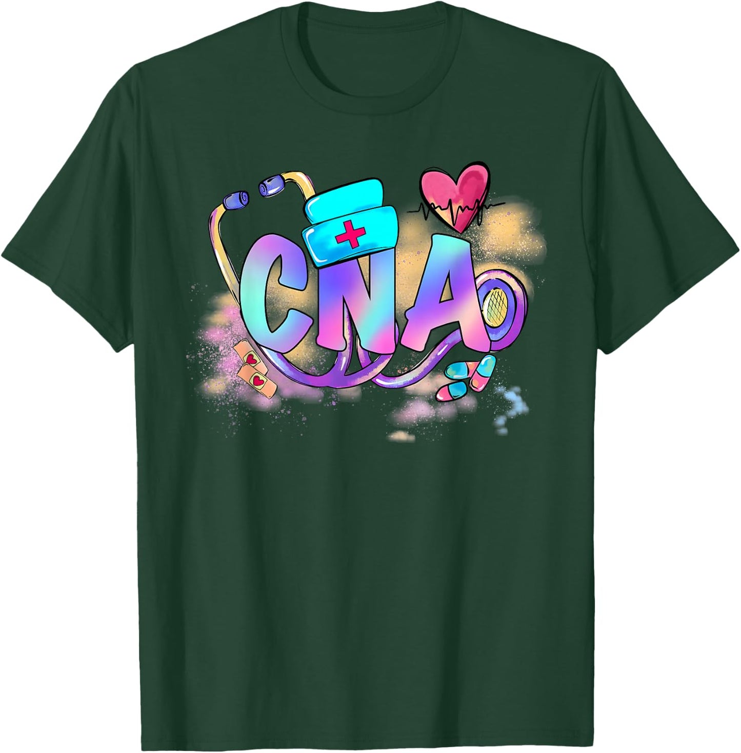 Tie Dye CNA Cute Nurse Day CNA RN Nurse Week Gifts Nursing T-Shirt - T-Shirt | Forest