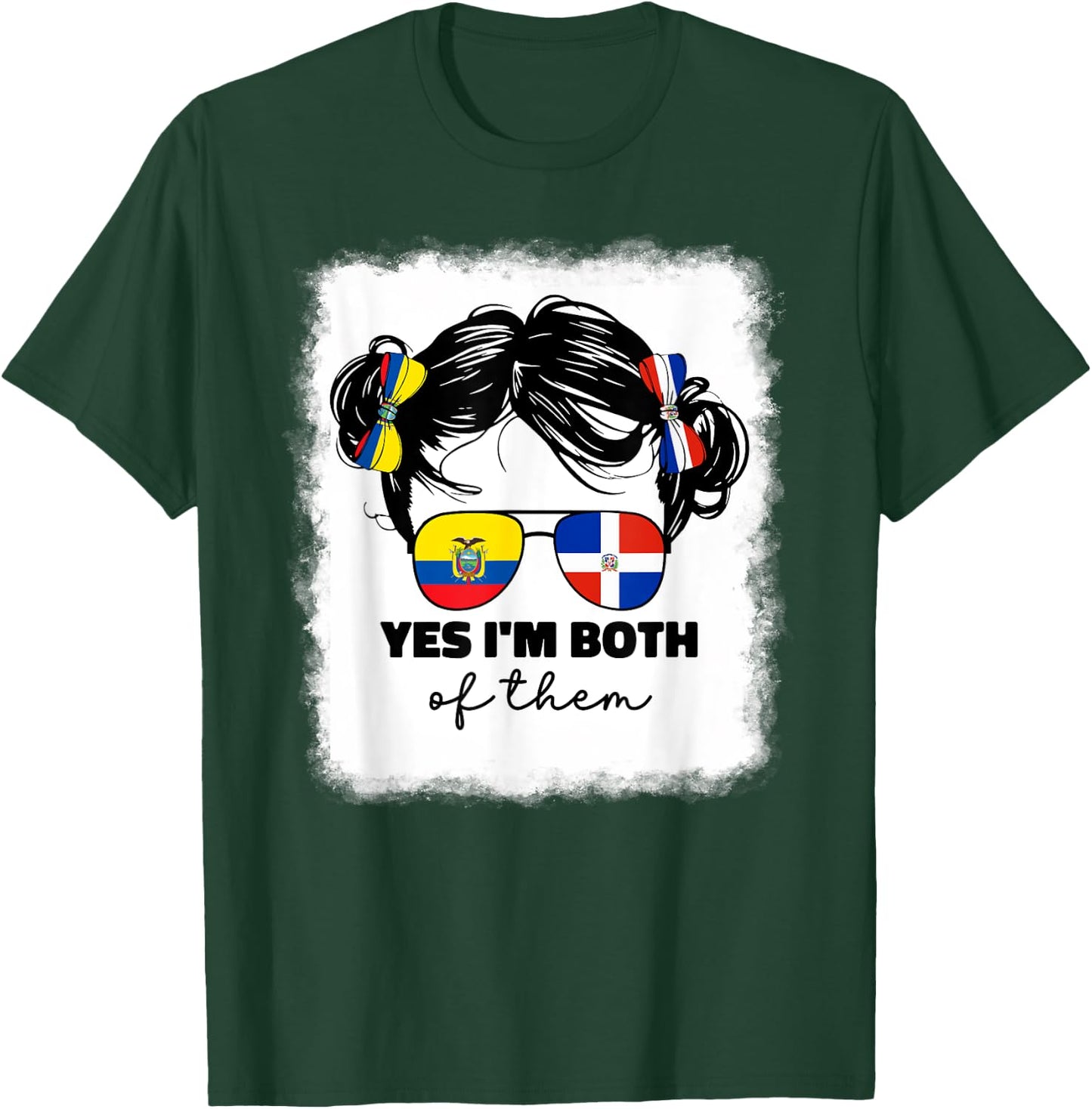 Half Dominican And Ecuadorian Ecuador Flag Kids Girl Girls T-Shirt - T-Shirt | Forest