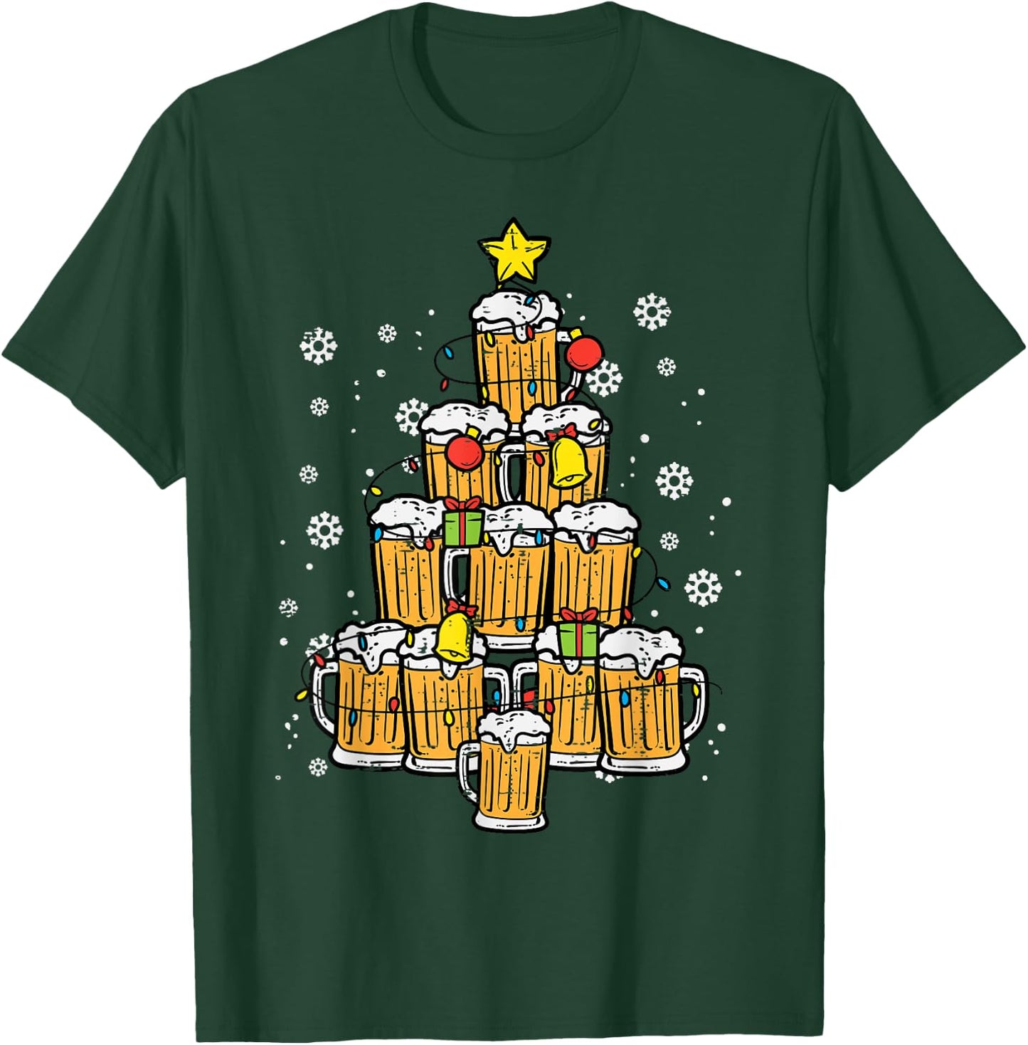 Christmas Tree Funny Winter Xmas For Dad Men Guys T-Shirt - T-Shirt | Forest