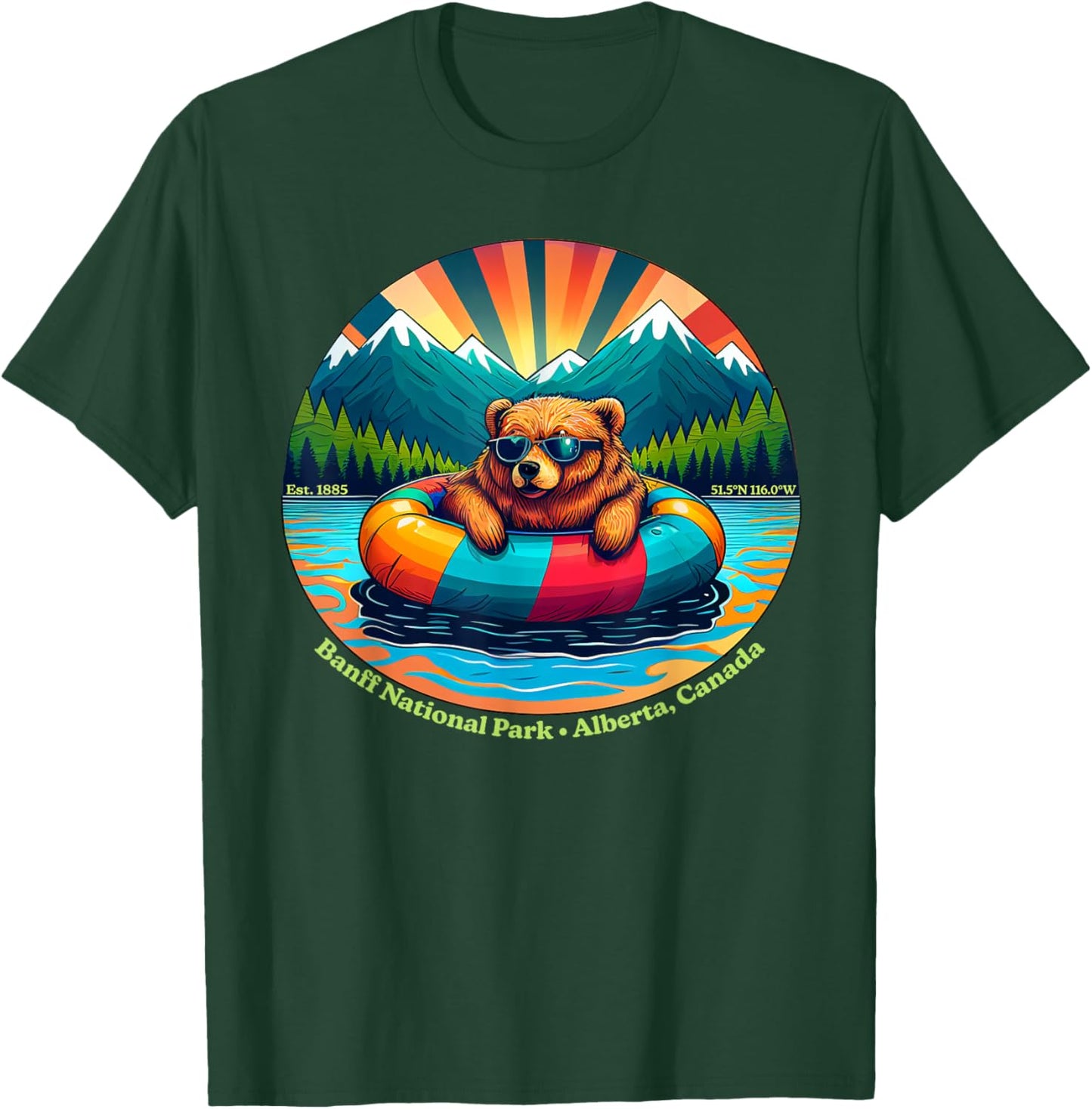 Banff National Park Bear Animals With Sunglasses Kids Adults T-Shirt - T-Shirt | Forest