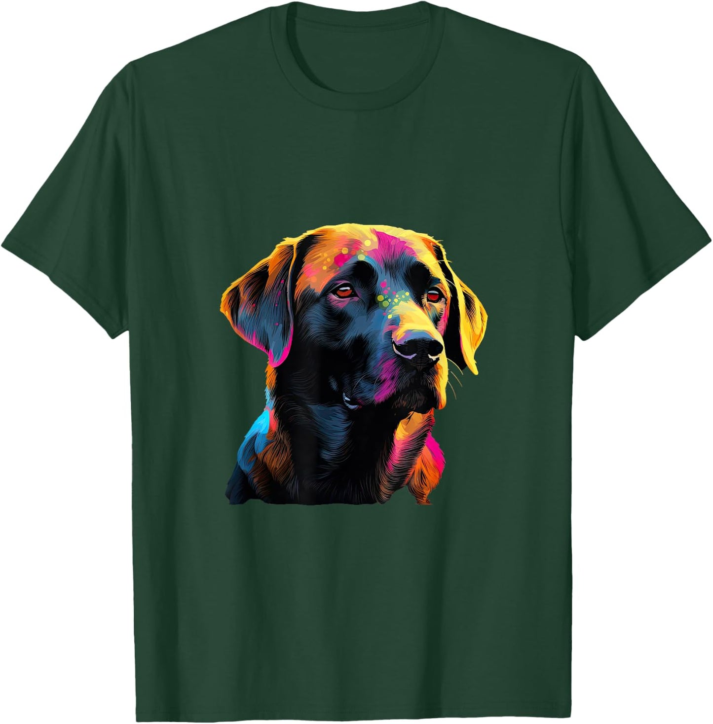 Black Labrador Lover Colorful Pop Art Black Lab T-Shirt - T-Shirt | Forest