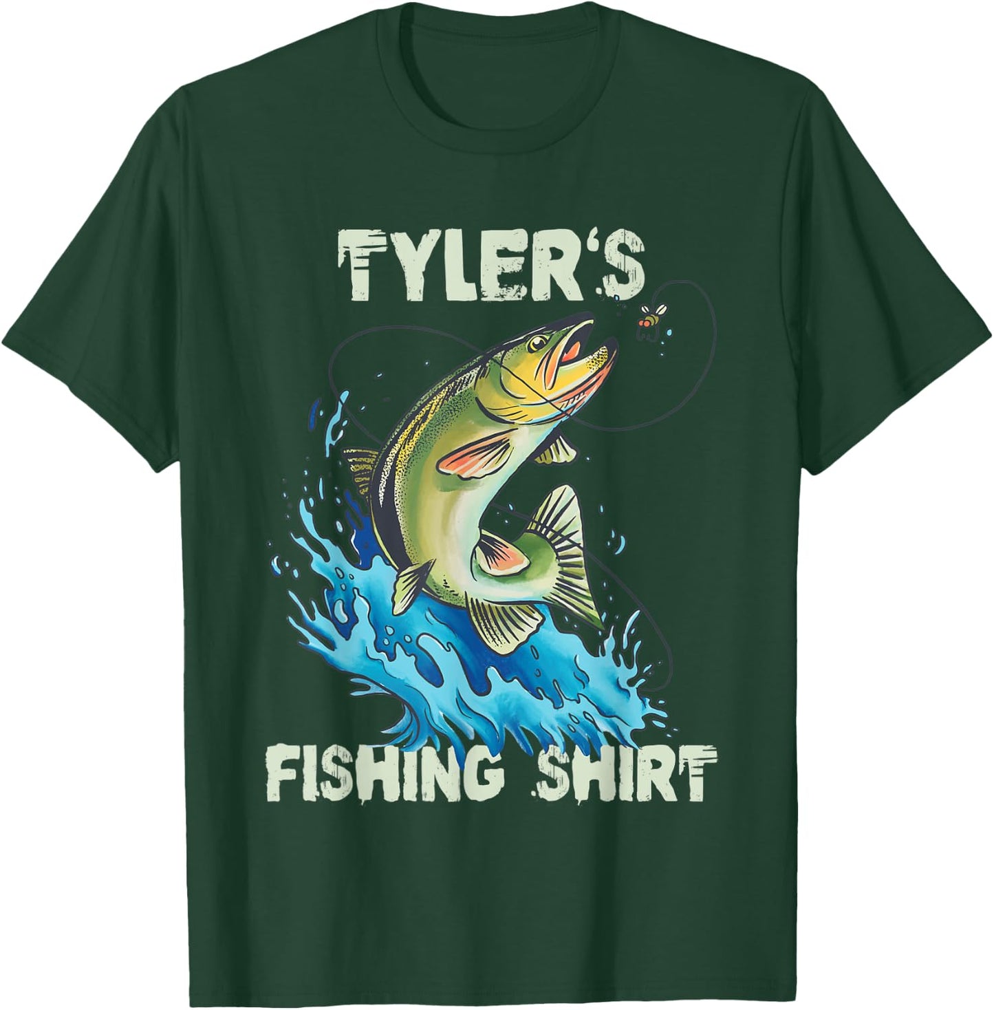 Tyler's Fishing Shirt - Personalized Fishing T-Shirt - T-Shirt | Forest