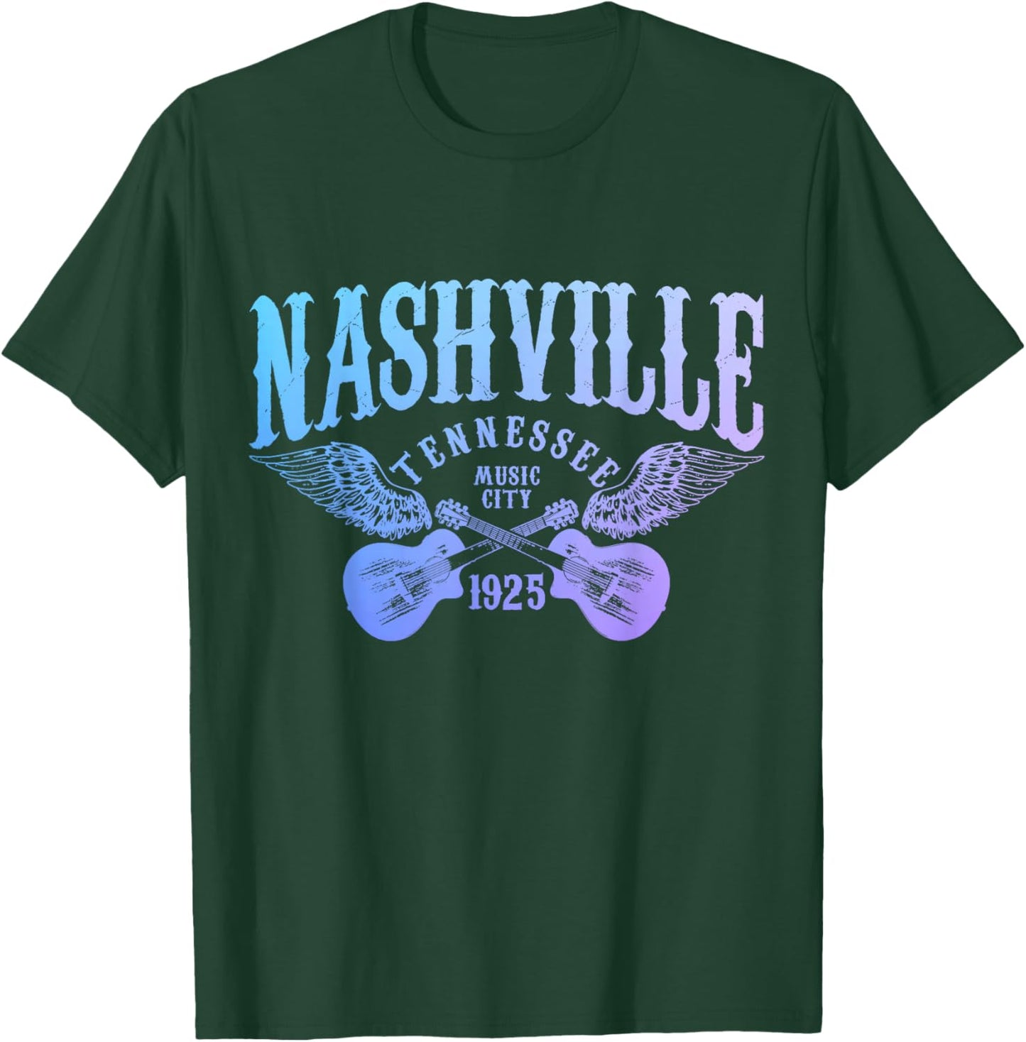 Nashville Tennessee Guitar Player Vintage Country Music City T-Shirt - T-Shirt | Forest