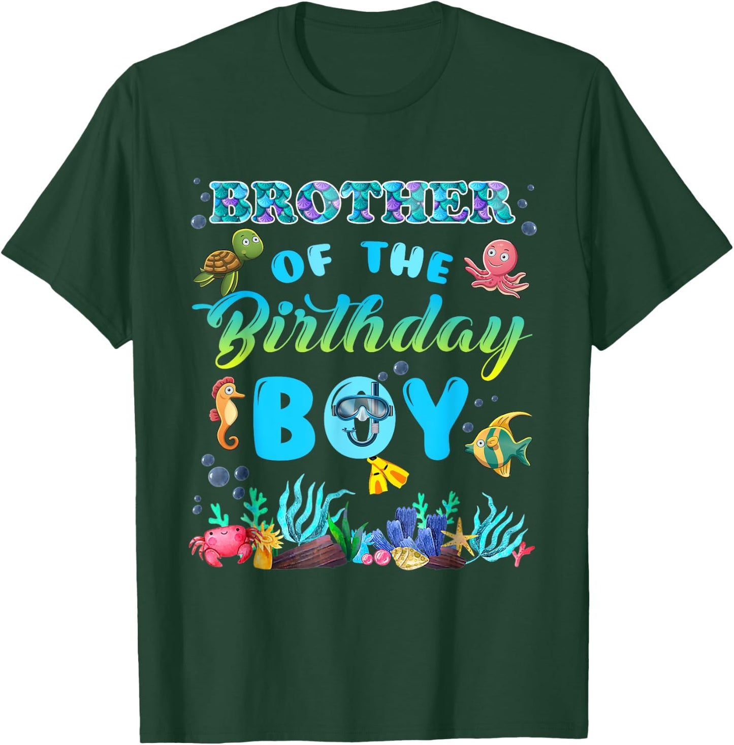 Brother Of The Birthday Boy Sea Fish Ocean Animals Aquarium T-Shirt - T-Shirt | Forest