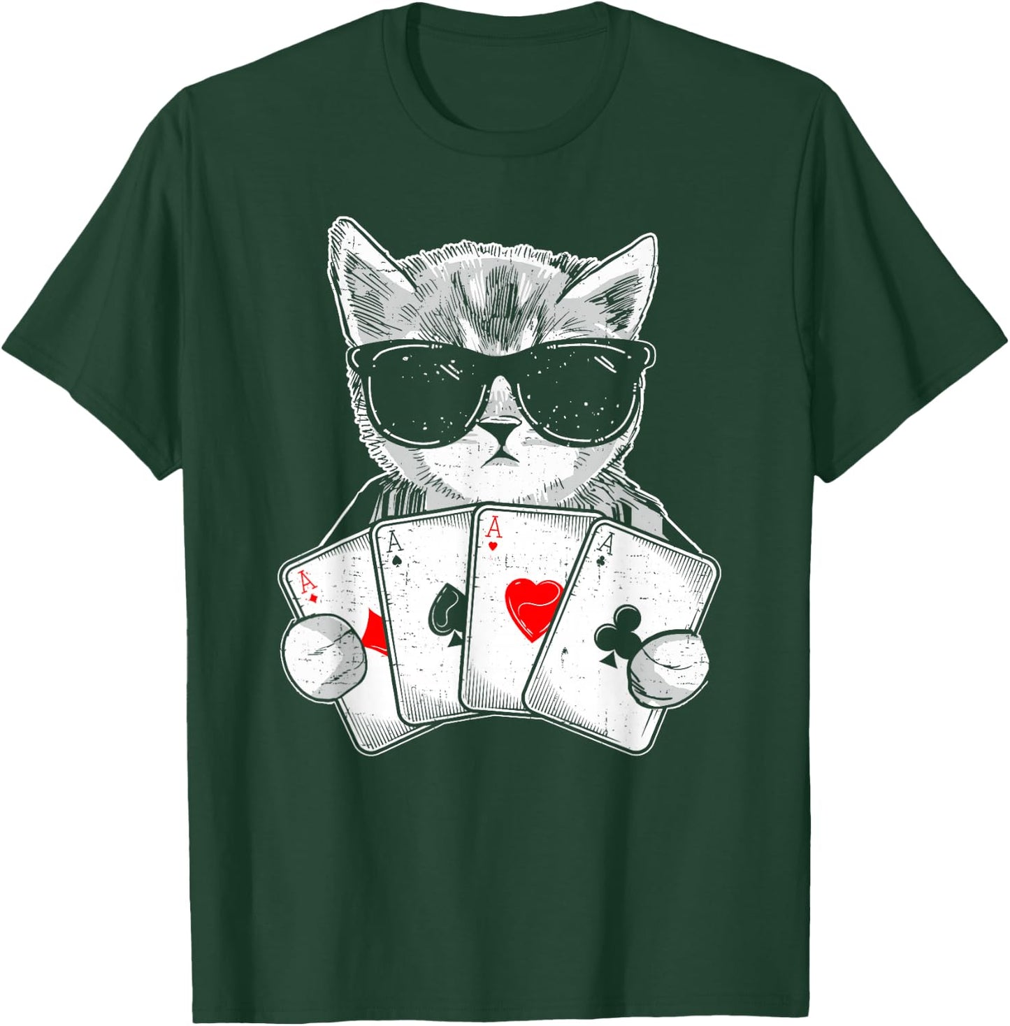 Cat Play Poker Gambling Casino Dealer Poker Player Gambler T-Shirt - T-Shirt | Forest